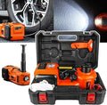 Macaco Hidráulico Elétrico 3 em 1 5Ton 12V com Inflador de Pneus, Lanterna LED e Martelo de Segurança 🚗⚡